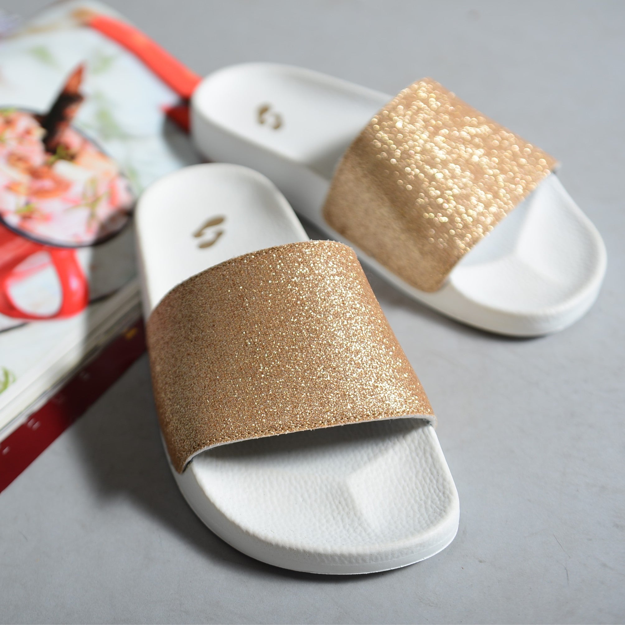 Womens sparkle slides new arrivals